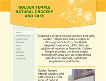Tablet Screenshot of goldentemplehealthfoods.com